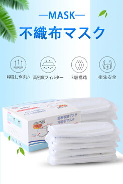 【在庫あり・国内出荷】1-2営業日発送 マスク 100枚入 白 ホワイト 箱 不織布マスク 使い捨てマスク 快適マスク 三層構造 フェイスマスク 立体プリーツマスク　高密度フィルター ノーズワイヤー　防護 抗菌 花粉　防塵 飛沫　風邪予防 衛生用品マスク 男女兼用 送料無料