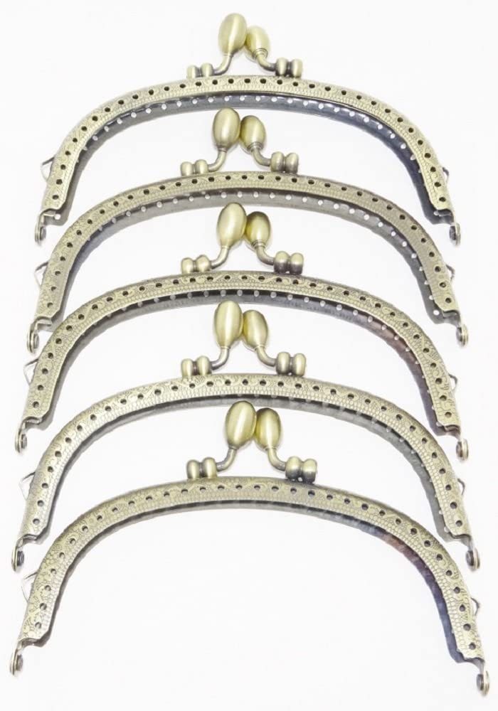 がま口 口金 どんぐり 5個 セット アンティークゴールド模様 12.5cm メール便 送料無料