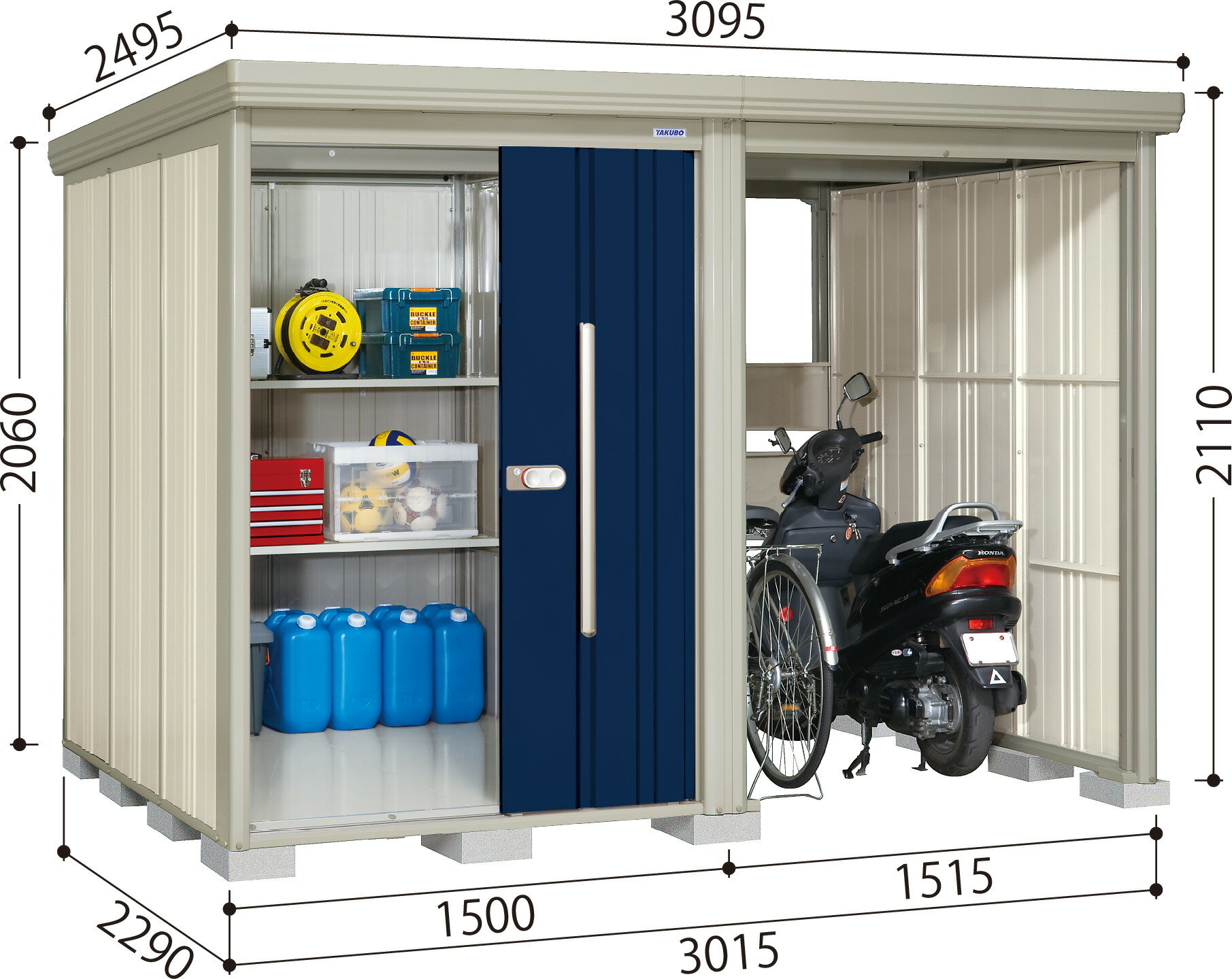 Rakuten - 【10倍ポイント実施中】タクボ物置 TP-3022　Mr.ストックマンプラスアルファ 一般型/標準屋根 屋外 収納 物置 【送料無料】