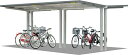 【10倍ポイント実施中】タクボ サイクルポート 自転車置場 屋外 背中合わせタイプ SP201C-L 【埋め込み柱:追加棟:柱間2,250ミリ】【配送のみ】(4)