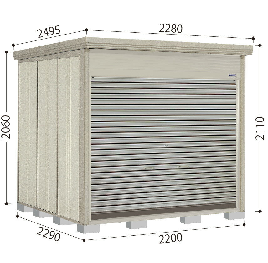 Rakuten - タクボ物置 NDE-2222H　Mr.ストックマンダンディ　巻き上げシャッター扉タイプ 一般型/標準屋根 屋外 収納 物置 【送料無料】