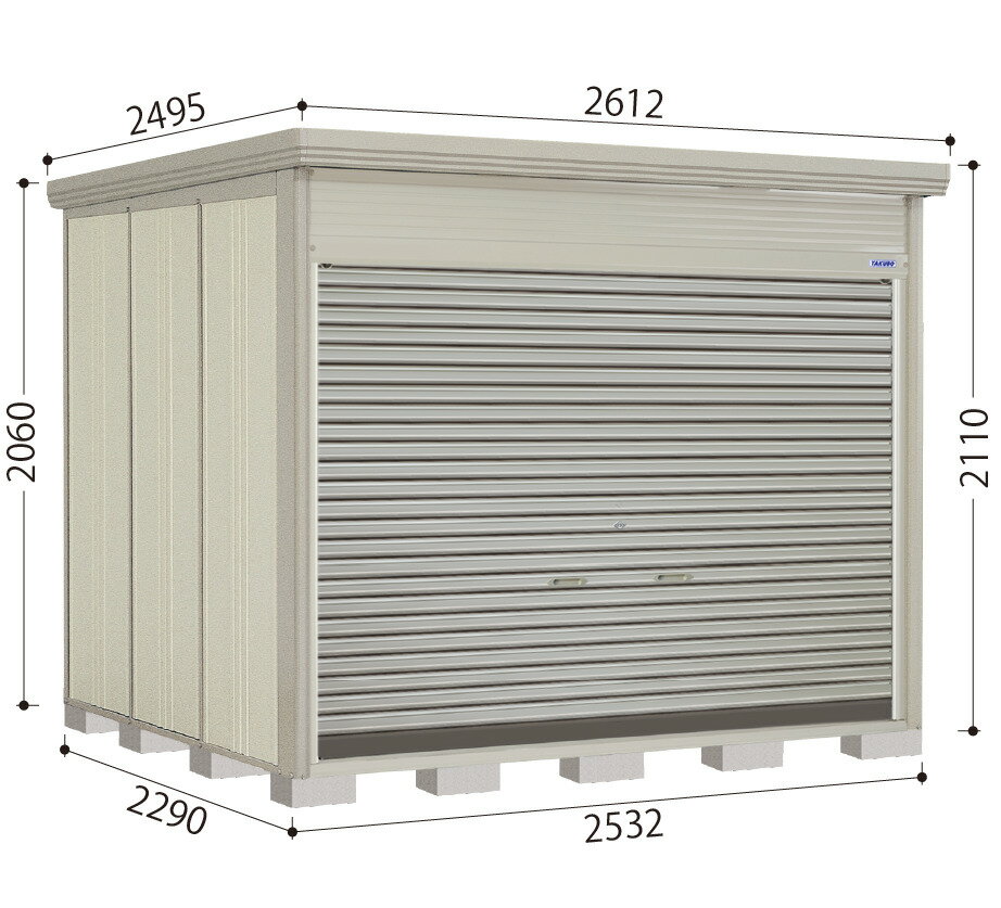 Rakuten - タクボ物置 NDE-2522H　Mr.ストックマンダンディ　巻き上げシャッター扉タイプ 一般型/標準屋根 屋外 収納 物置 【送料無料】