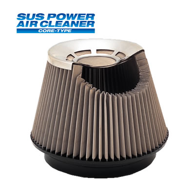 SUS POWER AIR CLEANER - サスパワーエアクリーナー【製品特徴】・ オールステンレスボディ。 ・ トップカテゴリーのF1でも使用されているSUS304ステンメッシュシェル&マトリクス構造。 ・ 吸入面積を最大にできる、円錐型ボディ。トップとサイドに異なるマトリクス構造のメッシュを採用することで、高い集塵効果と、吸入効率UPを達成。 ・ 大幅に吸入抵抗が減ったことで、シャープなエンジン音と、レーシーな吸気サウンドを実現。 ・ 洗浄すれば、何度でも使用可能なので、その能力は半永久的。 【ご購入前に】商品名・品番・適合を必ずご確認ください。 【適合】車種：NISSAN ノート(NOTE)年式：05/01-型式：E11,NE11エンジン型式：HR15DE