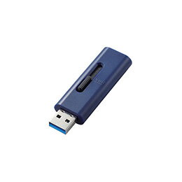 ☆エレコム USBメモリー/USB3.2(Gen1)対応/スライド式/32GB/ブルー MF-SLU3032GBU