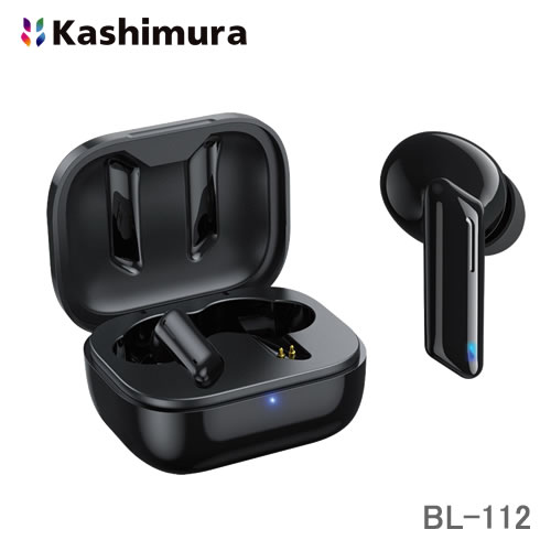 カシムラ 完全ワイヤレス ステレオイヤホン 高音質 BK BL-112