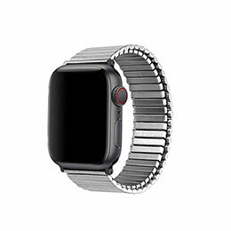 ☆TF7 メタルストレッチバンド for Apple Watch 49/45/44/42mm Lサイズ シルバー TF21SV44L