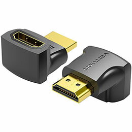 4K対応 HDMI 270°折れ Male to Female アダプター 2個入りこの商品は HDMI 270度 オス to メス アダプター「2個入り」です。VENTIONのHDMI 270度 L型 変換アダプタは、L型のデザインが狭いコーナースペースで不便なルーティング問題を解決することができます。 また、パソコン横やモニターなどに取り付けることにより、壁面すれすれまで本体を設置する事ができます。無理な角度にケーブルによる本体や接続口への負担も減り思わぬトラブルを回避できます。普段使っているパソコンやAV機器がHDMIに対応していなくても、接続することで、画像や映像を見ることができる便利なHDMIアダプターです。 劣化することもなく、信号を転送することができます。 制御信号も送ることができるので、複数の機器を操作することも可能です。転送・拡張をHD画質で、インターフェイスの拡張 / 保護によってプラグの抜き差しの繰り返しを防ぎます。4K HDディスプレイをサポート / 3D　ステレオビジュアルエフェクトと後方互換性にサポートしています。 【4KHDマルチディスプレイをサポート】4K/60Hz解像度でオーディオビデオを両方出力します。HDMI変換アダプタは、3D映像伝送に対応しています。 ・【拡張、HDMIインターフェースを保護】:良質な素材採用、耐久性を向上します。金メッキの端子が経年変化による信号の劣化が起こりにくいです。純度99.996%OFC(無酸素銅)、混信抵抗、シールド機能を効果的に発揮して、デジタル信号の完全性と高品質を維持するのに役立ちます。外殻はPVC防火材料を使い、耐久性もあります。 【ミラー/拡張モード切替で2つのモードで楽しむ】HDMI変換アダプタは、音声と映像を同時に伝送することができます。2つの画面に同じ内容を表示するミラーモード、2つの画面に異なる内容を表示する拡張モードに対応しています。 ・【幅広い互換性】ほぼ全ての標準なHDMIポートを備えたデバイスに適用します。例えBlu-rayプレーヤー、コンピューター、AVレシーバー、Roku、 PS 5/4/3、Xbox One / 360、液晶テレビ、TV、HDTV、モニター、またはプロジェクターなどです。オーディオリターンチャンネル、HDMIイーサネットチャンネルと3D対応します。コンパクトサイズの設計で使用と持ち運びに便利になります。ブランド : VENTION 色 : ブラック インターフェース : HDMIオス/HDMIメス インターフェース技術 : 金メッキ 解像度 : 4K/60Hz 送信方向 : HDMIオスからHDMIメス シェル : PVC パッケージ : PE袋 保証期間 : 1年間 生産国 : 中国