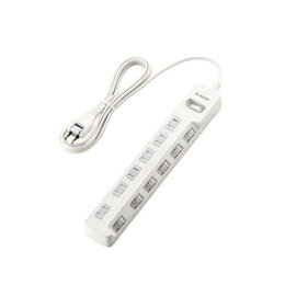 ☆エレコム 一括&個別スイッチ付 雷ガードタップ T-K8A-2625WH