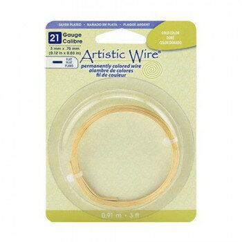 Artistic Wire(アーティスティックワイヤー) フラットワイヤー ゴールド (3.0mm×0.75mm)×91cm 21「他の商品と同梱不可/北海道、沖縄、離島別途送料」