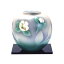 【代引不可】九谷焼 6号花瓶 いぶし山茶花 N166-05「他の商品と同梱不可/北海道、沖縄、離島別途送料」