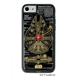 ☆STAR WARS スター・ウォーズ グッズコレクション FLASH M-FALCON 基板アート iPhone 7/8ケース 黒 F7/8B