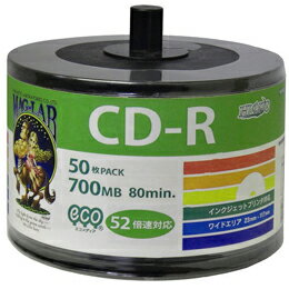 ☆HI DISC CD-R 700MB 50枚エコパック データ用 52倍速対応 白ワイドプリンタブ ...