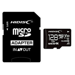 ☆HIDISC 超高速microSDXCカード 128GB CLASS10 UHS-I Speed class3, A1対応 HDMCSDX128GCL10V30