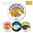 レオパ ステッカー【お名前シール】 耐水 ステッカー 爬虫類 ヒョウモントカゲモドキ Leopard Gecko