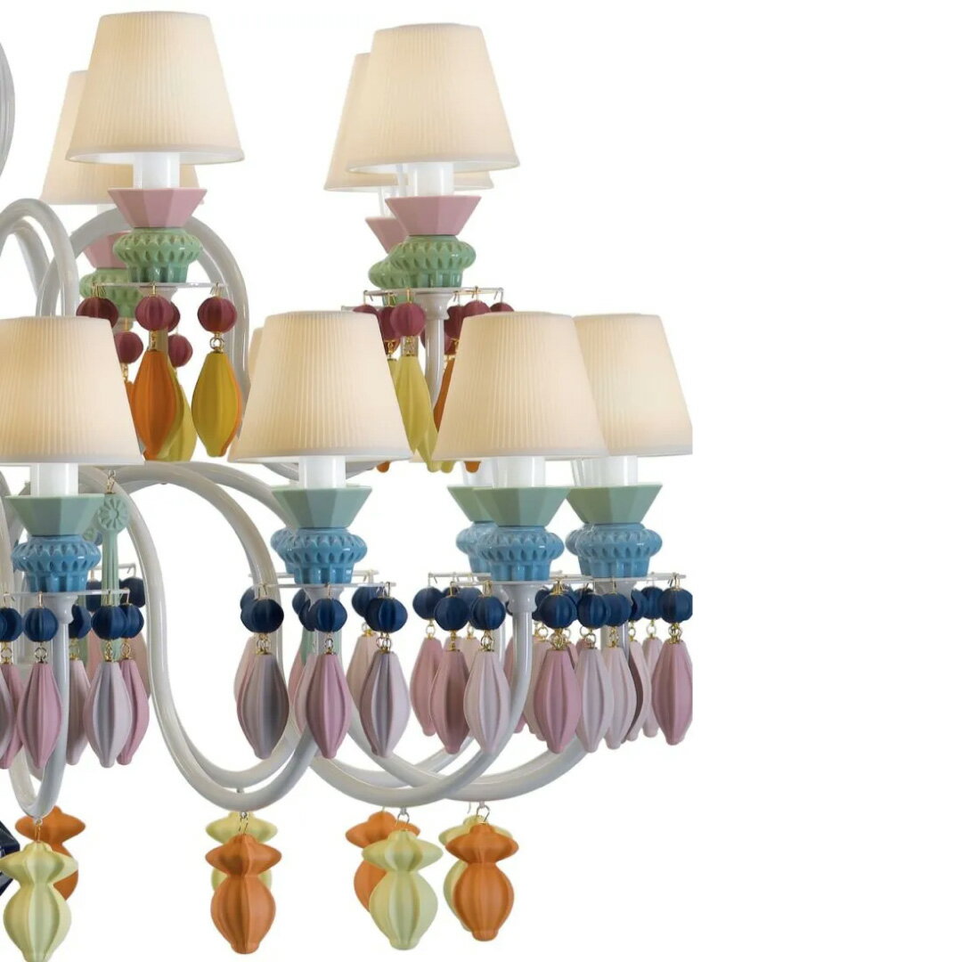 ����������Ź��LLADRO �����ǥꥢ �ڥ����ȥ��� �ڥ����ȥ饤�� �饤�� ���� ���� ���ɥ� ���� �ǥ����ʡ����ȶ� �ǥ����ʡ��� Belle de Nuit-Chandelier 24�� �ޥ�����顼 MULTI