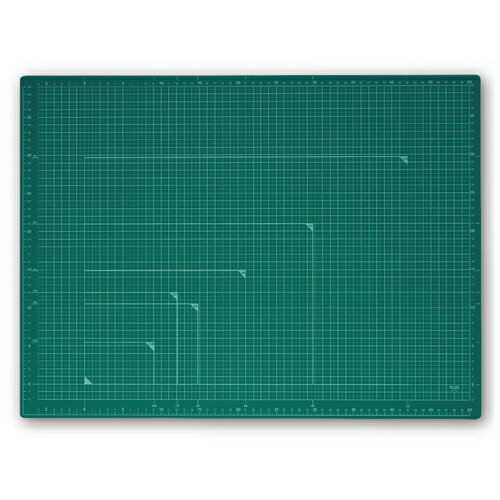 プラス カッターマット 両面 A2 450×600mm グリーン 48-586