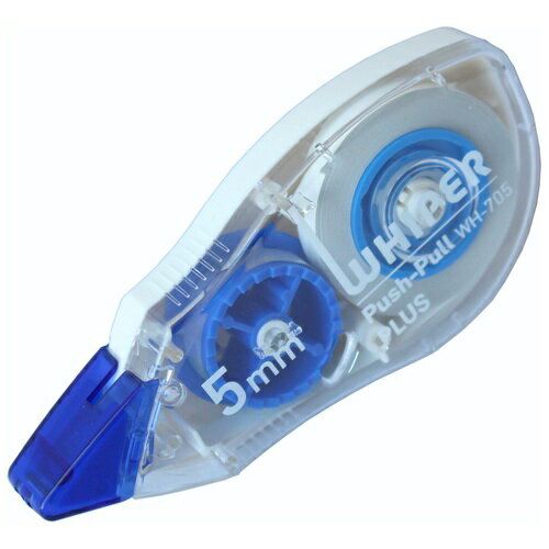 プラス 修正テープ ホワイパープッシュプル 5mm ブルー WH-705