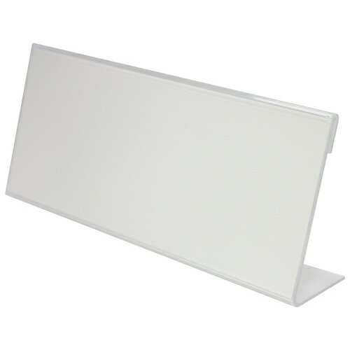 オフィスの案内表示用、店舗のプライスカード立て等に適したL型カード立て。 ●外形寸法（幅）[mm]：210 ●外形寸法（奥）[mm]：41 ●外形寸法（高）[mm]：90 ●板厚[mm]：2 ●適合中紙寸法（横）[mm]：208 ●適合中紙寸法（縦）[mm]：84 ●規格：L型 ●材質：透明メタクリル樹脂 ●注意事項：中紙付