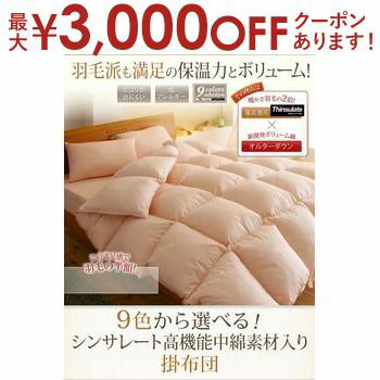 【最大3000円OFFクーポン※お買い物マラソン】掛布団単品 キング | 掛布団 掛け布団 掛け 高機能 あったか ホコリが出にくい 低アレルギー シンサレート入り アイボリー ブラック ブラウン ベージュ グレー 9色から選べる 送料無料