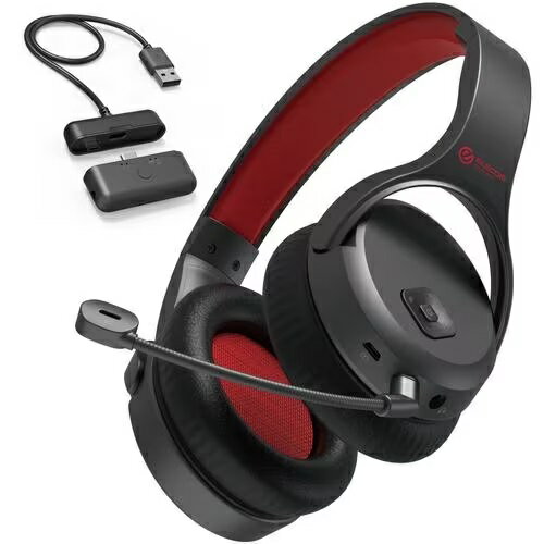 【最大3000円OFFクーポン※お買い物マラソン】エレコム ワイヤレスヘッドセット HS-GMW70BK | ELECOM 2.4GHzワイヤレスステレオゲーミングヘッドセット ブラック HSGMW70BK