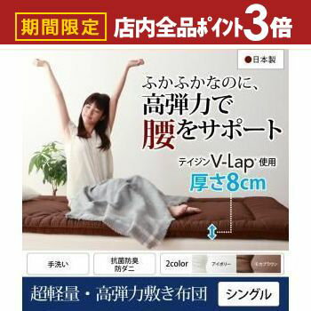 【最大3,000円OFFクーポン有！PT3倍！ブラックフライデー】超軽量・高弾力敷布団 シングル | 敷布団 布団 軽量 高弾力 寝心地 快眠 ゆっくり休める リラックス 体に合った 負担をかけない 腰をサポート テイジン 抗菌 防臭 防ダニ加工 ボリューム感 新感覚の寝心地