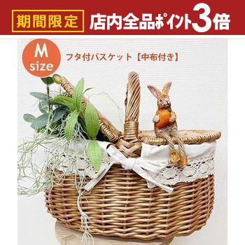 【最大3,000円OFFクーポン有！PT3倍！スーパーSALE】ピクニックバスケット フタ付 中布あり Mサイズ | ..