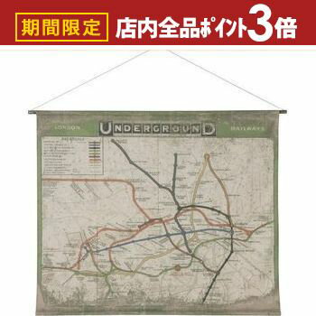 【最大3,000円OFFクーポン有！PT3倍！ブラックフライデー】タペストリー | 壁掛け 路線図 天然木 インテリア雑貨 幅162cm 店舗 ショップ 東谷 アンティーク風 レトロ ロンドン 地下鉄 インテリア LONDON 地図 ヴィンテージ風 リビング 壁面 飾り 間仕切り ウォールデコ