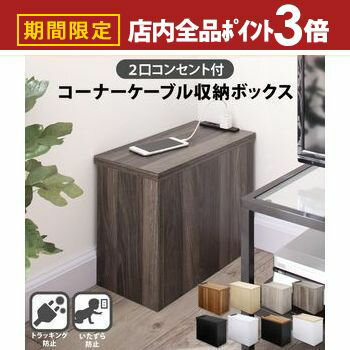 【最大3,000円OFFクーポン有！PT3倍！スーパーSALE】収納ボックス 2口コンセント付き 収納ケース 収納 ボックス ケーブル収納 薄型 隙間 スリム コンパクト 配線カバー ルーター