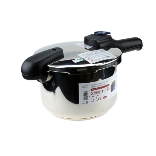 全品ポイント10倍 クイックエコ 3層底切り替え式圧力鍋5.5L H-5042 パール金属