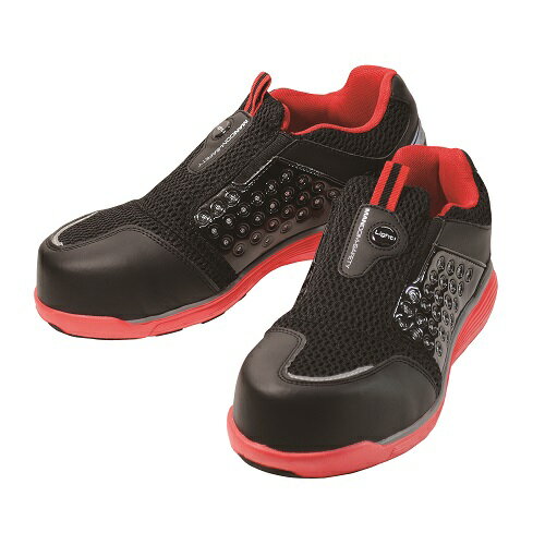 マンダムセーフティーLight#767 レッド×ブラック 26.0cm【安全靴/超軽量/スリッポンタイプ/ゆったり4E設計】 丸五