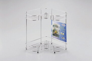 キッチンストレージ L型コーナーラック2段 H-7276 パール金属