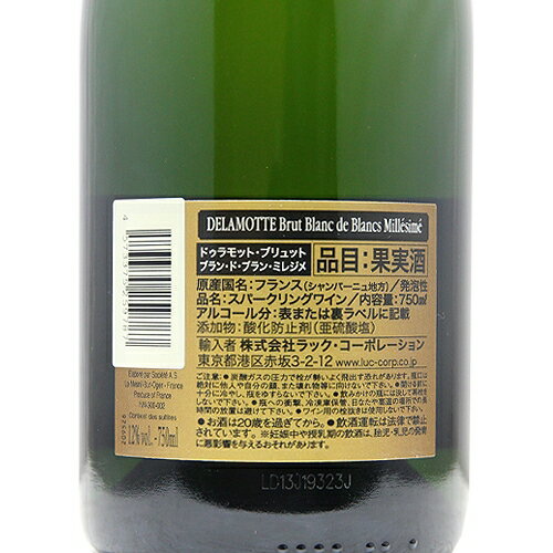 �ɥ����å� �֥��å� �֥�� �� �֥�� 2018 Delamotte Brut Blanc de Blancs �����ѥ� ���ѡ������ �ե�� �����ѡ��˥� ��2.2���߰ʾ������̵�����㳰�ϰ褢���