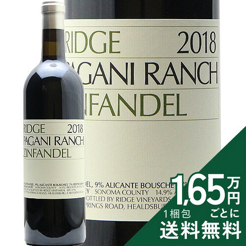 《16,500円以上で送料無料》 リッジ ジンファンデル パガニランチ 2018 Ridge Zinfandel Pagani Ranch 赤ワイン アメリカ カリフォルニア