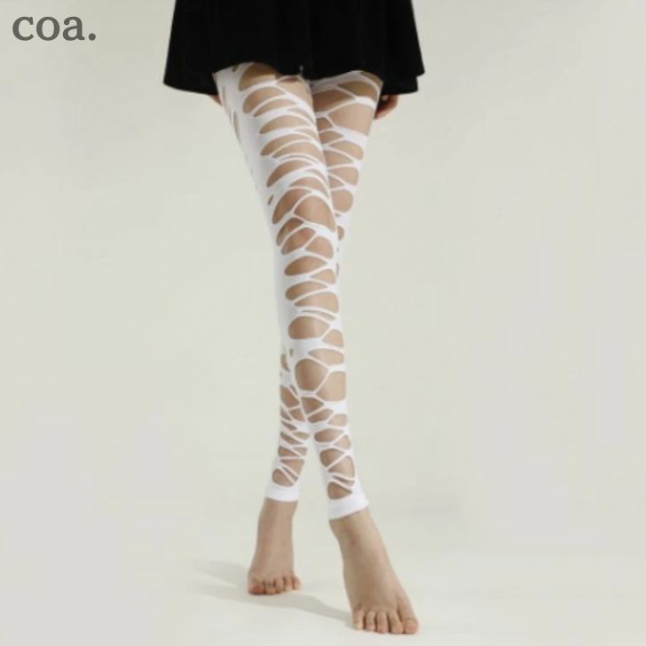 訳あり 汚れあり アウトレット レギンス ダメージ ダメージカット トレンカ 穴あき ストッキング タイツ スパッツ ダメージ加工 穴開き イベント ステージ パーティー Halloween ハロウィン 仮装 衣装 コスチューム 大人 女性 可愛い レディース【返品交換不可】