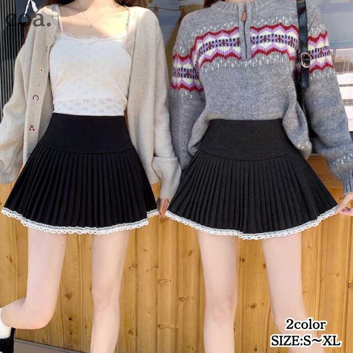 乐天商城 - ミニスカート プリーツ ミニ丈 レディース ボトムス ショート丈 インナーパンツ Aライン 無地 おしゃれ カジュアル かわいい デート シンプル