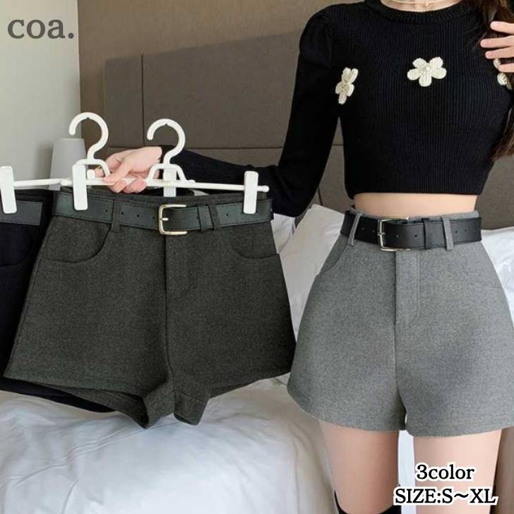 Rakuten - ショートパンツ パンツ ハイウエスト ミニ丈 レディース ボトムス ショート丈 無地 おしゃれ カジュアル かわいい デート シンプル