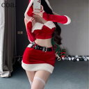 サンタ コスチューム クリスマス サンタクロース Xmas コスプレ パーティー イベント 衣装 仮装 セクシー タイト セットアップ ミニ丈 女性 レディース...