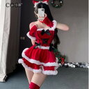 サンタ コスチューム クリスマス サンタクロース 猫耳 Xmas コスプレ パーティー イベント 衣装 仮装 セクシー セットアップ ミニ丈 女性 レディース 大人 可愛い