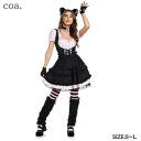 ハロウィン コスプレ メイド服 ロリータ ワンピース 猫 キャット 動物 アニマル イベント ステージ Halloween 仮装 衣装 コスチューム 大人 女性 可愛い レディース セクシー