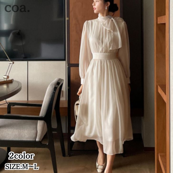 ワンピースレディースロング丈ミモレ...