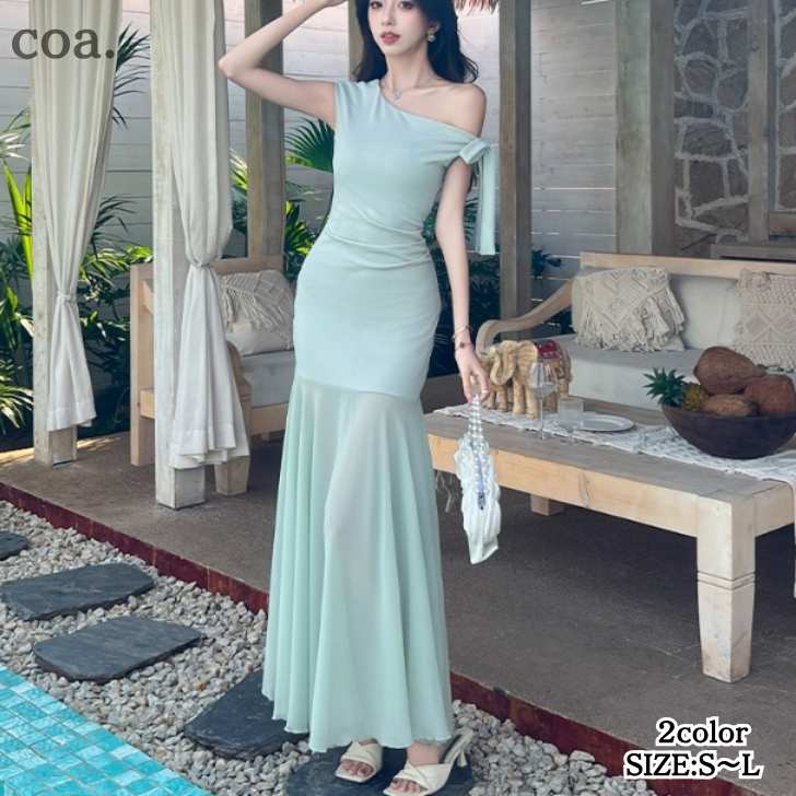 乐天商城 - タイトワンピース ドレス レディース ロング丈 ロングワンピース ノースリーブ 肩出し シンプル パーティードレス キャバドレス セクシー カジュアル デート 奇麗め 上品 お洒落 二次会 結婚式 お呼ばれ 女子会