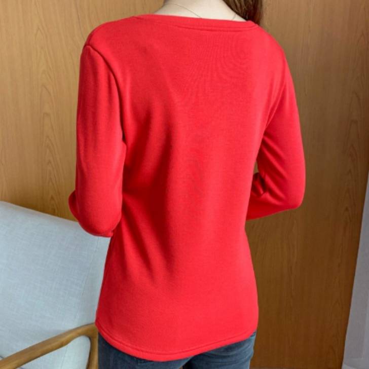 coa.のトップス 裏起毛 ラウンドネック 長袖 レディース インナー 防寒 保温 暖かい あったか ふわふわ 大人 無地 シンプル お洒落 可愛い お出かけ きれいめ カジュアル 上品｜アングル3