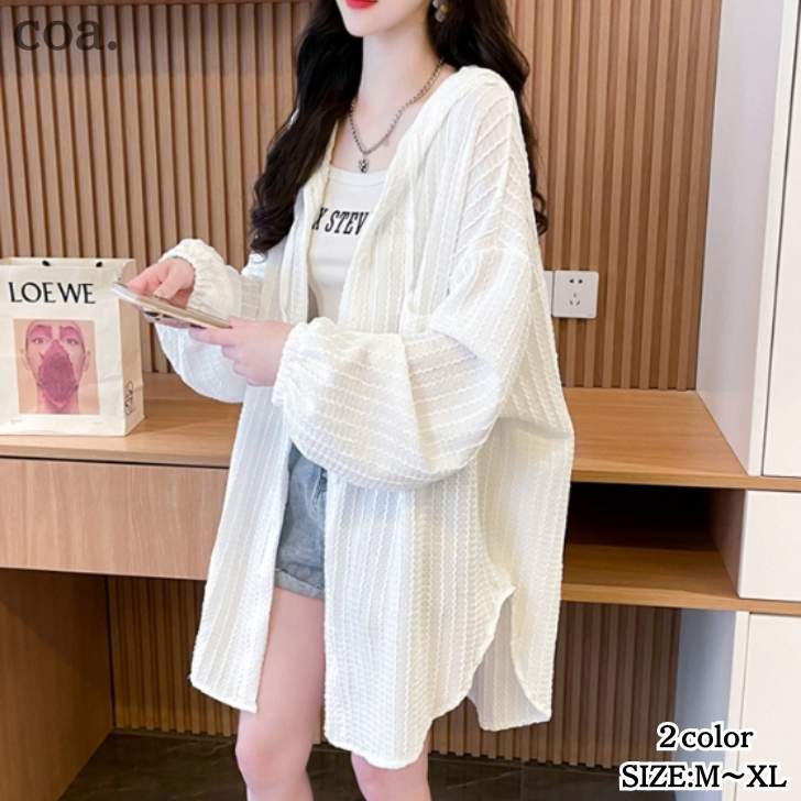 シャツブラウスシアー透け感薄手長袖...