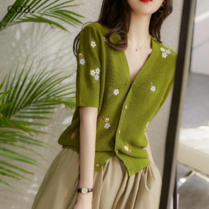 サマーニット トップス レディース Tシャツ 羽織 カーディガン サマー ニット セーター シャツ ニット..