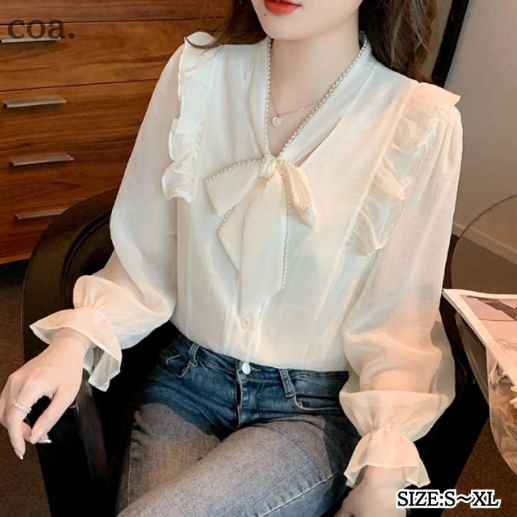 Rakuten - シャツ ブラウス シンプル 長袖 無地 オフィス カジュアル トップス レディース 大人 きれいめ フォーマル OL 制服 スーツ 事務 仕事 上品 エレガント クール 通勤 デート 女子会 可愛い