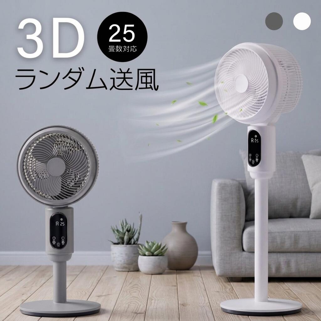 ＼クーポンで4,590円！！4,400円OFF／扇風機 3D サーキュレーター リビング扇風機 卓上 置き型 リビングファン サー…