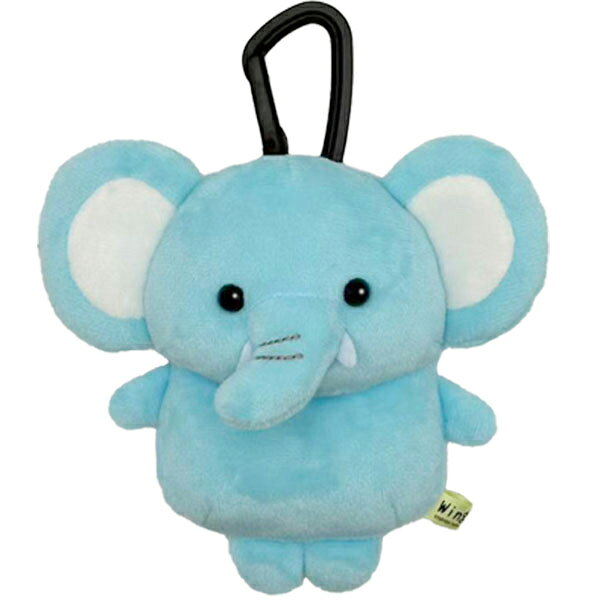 Elephant - ゾウ　ミニポーチ　カラビナ付き　ぬいぐるみポーチ　リュック　バッグ　高校生　中学生　通学