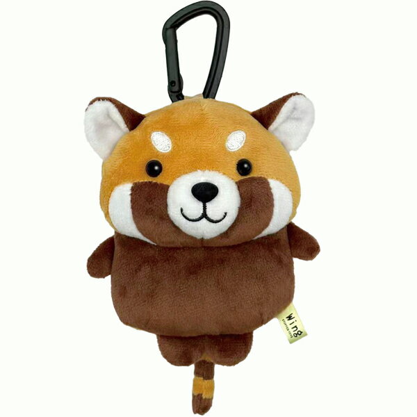 樂天商城 - レッサーパンダ　ミニポーチ　カラビナ付き　ぬいぐるみポーチ　リュック　バッグ　高校生　中学生　通学