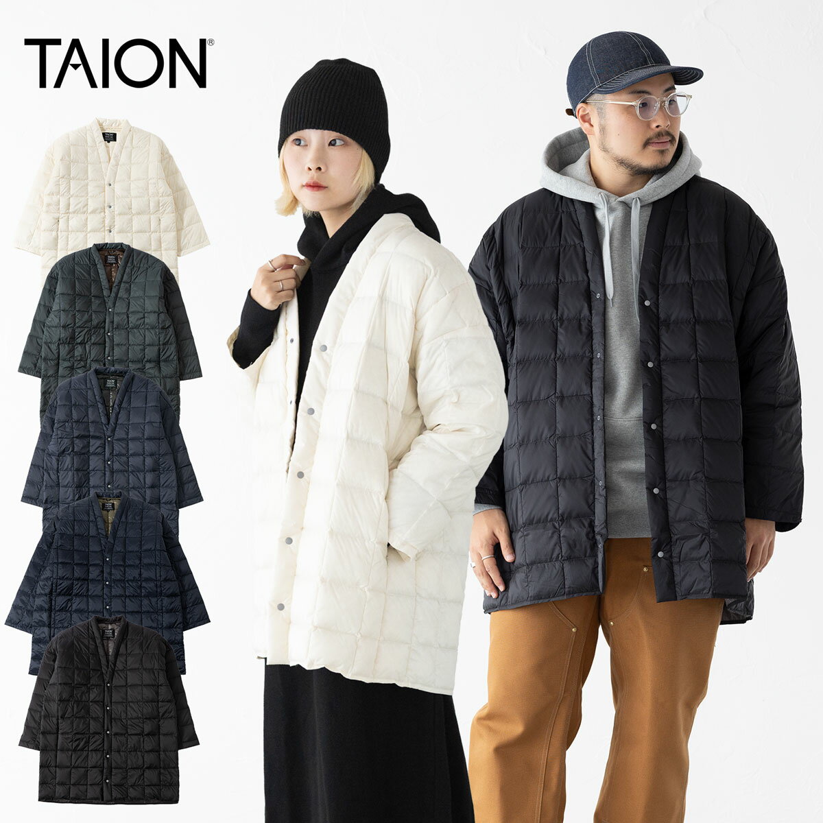 タイオン ハンテン ダウン カーディガン TAION-101HT 半纏 メンズ レディース ジャケット コート 還暦祝/傘寿祝/米寿祝/敬老の日/長寿 ギフト