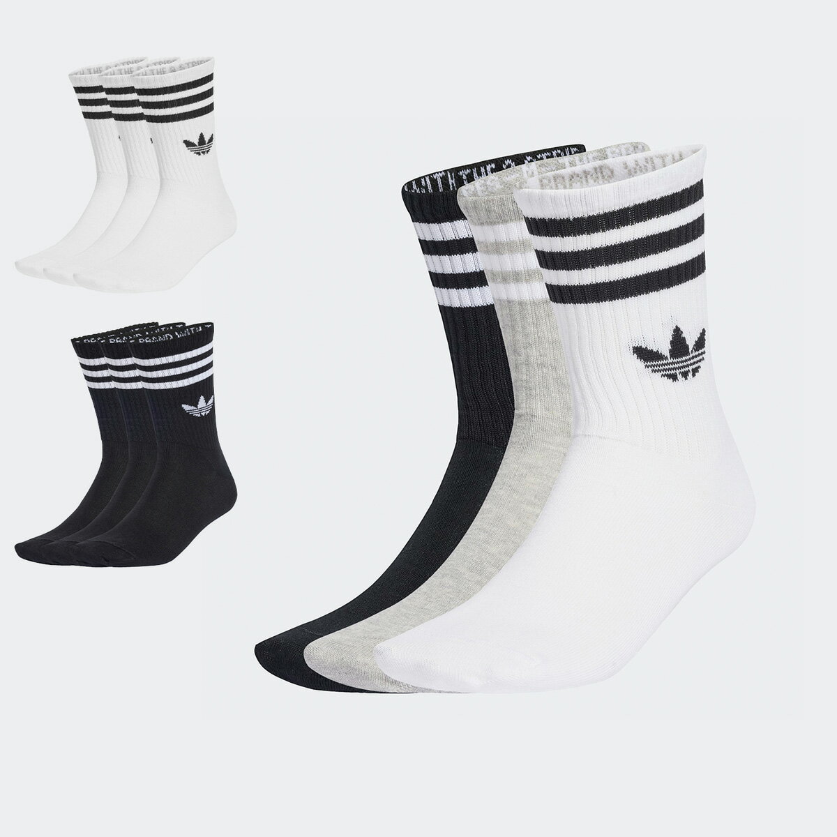 アディダス 靴下 3ストライプ クルー ソックス 3足組 adidas Originals MLT15 メンズ レディース [ネコポス配送]